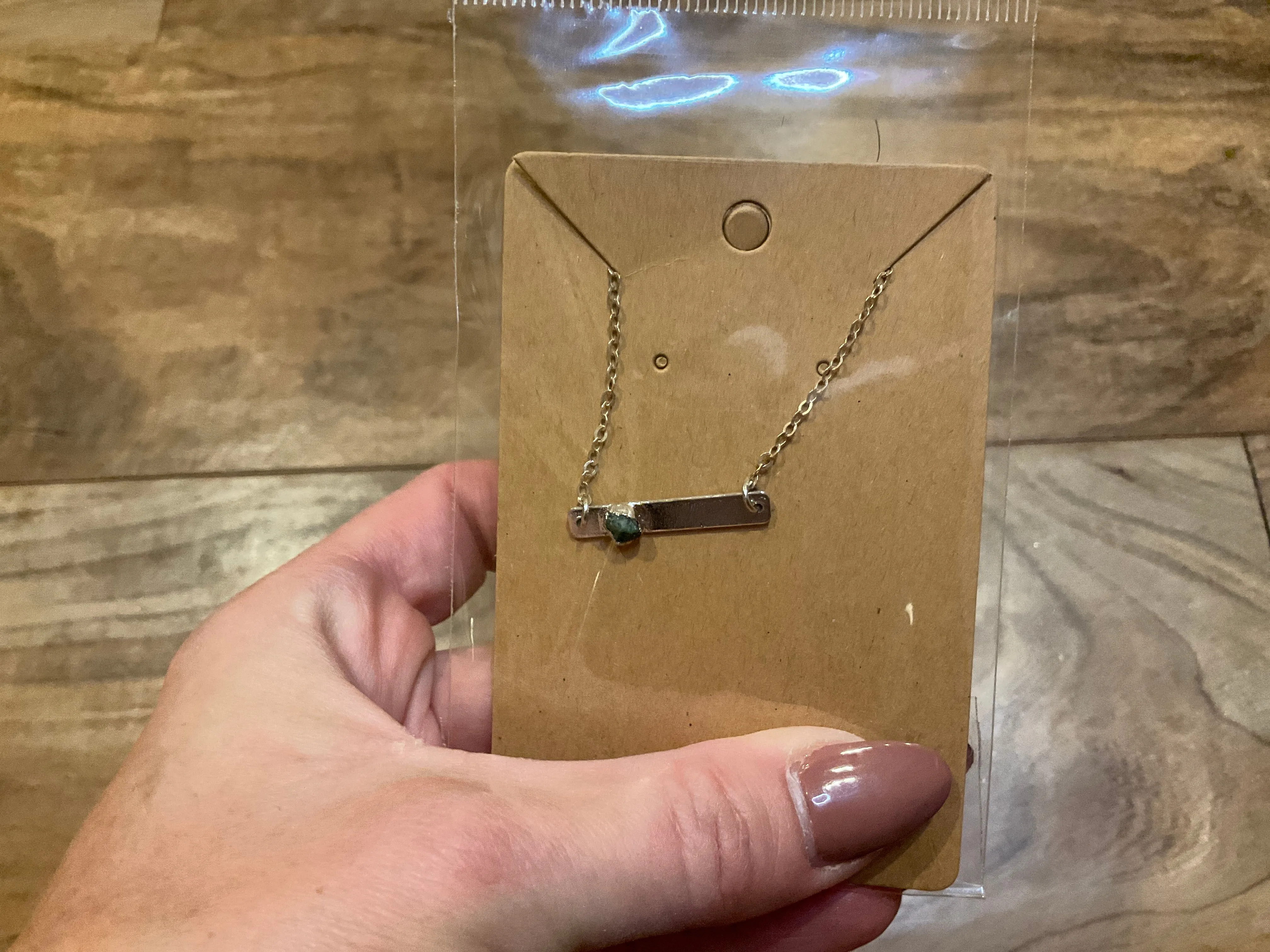 Raw Stone Bar Necklace