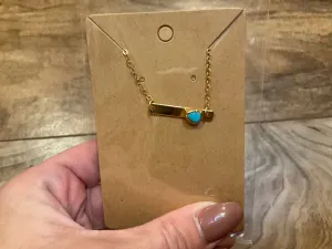 Raw Stone Bar Necklace