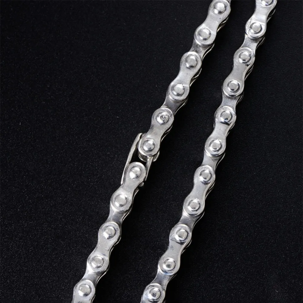 Real Solid 925 Sterling Silver Bracelets Link Chain Rectangle Punk Jewelry 8.3"