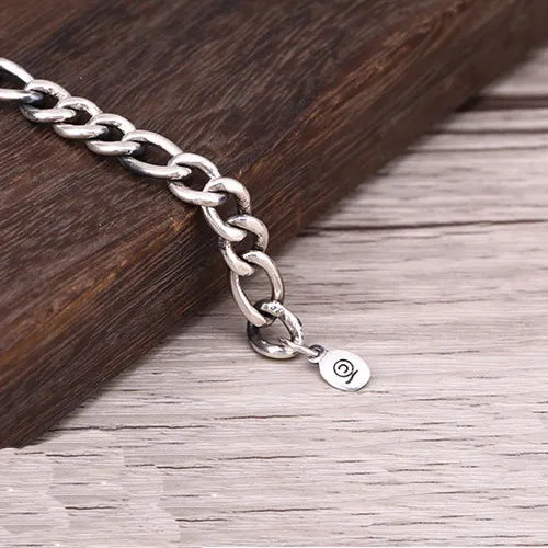 Real Solid 925 Sterling Silver Bracelets Miami Cuban Link Chain Animals Snake Punk Jewelry