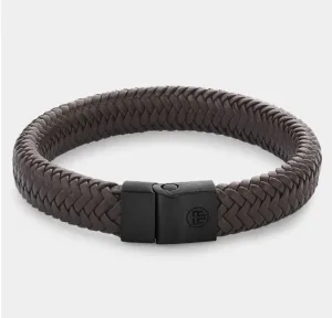 Rebel & Rose Full Metal Herringbone Brown Black Bracelet