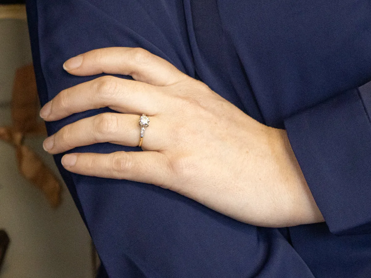 Retro Era Four-Prong Diamond Engagement Ring