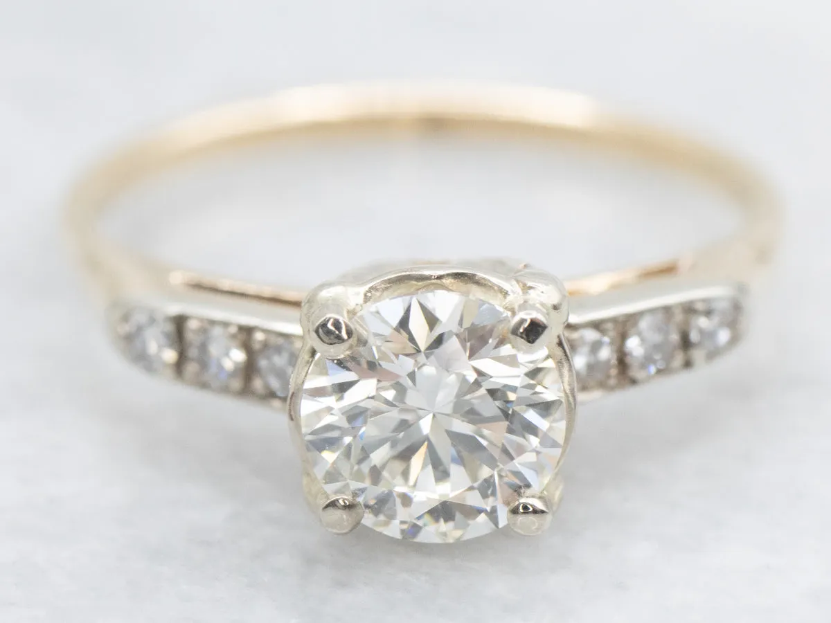 Retro Era Four-Prong Diamond Engagement Ring
