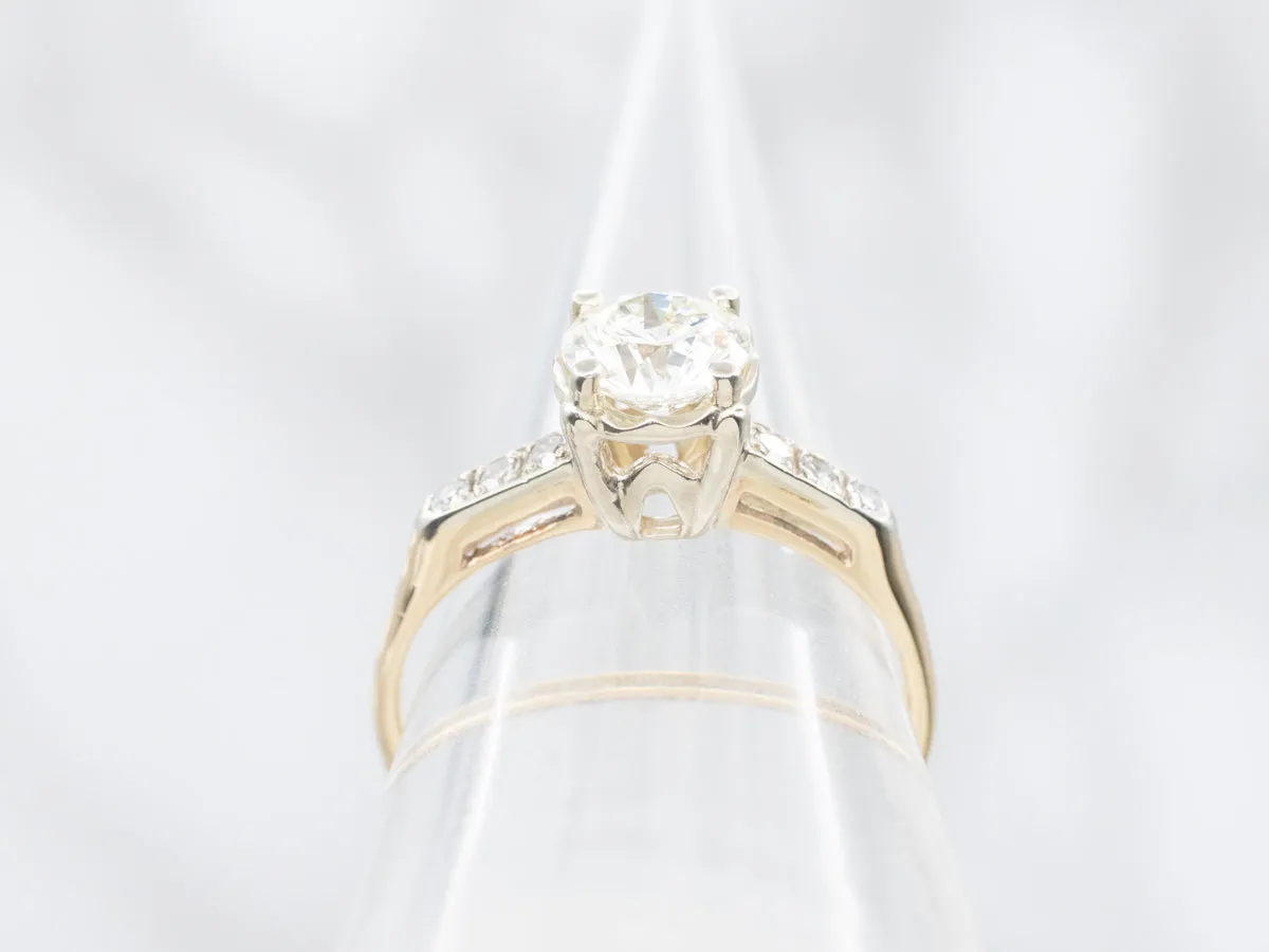 Retro Era Four-Prong Diamond Engagement Ring