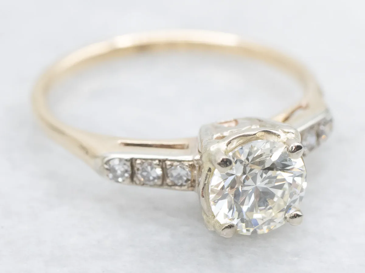 Retro Era Four-Prong Diamond Engagement Ring