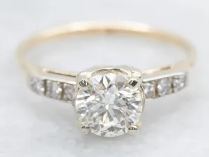 Retro Era Four-Prong Diamond Engagement Ring