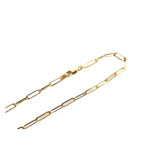 Rich 14K Yellow Gold Medium Paperclip Link Chain 18"