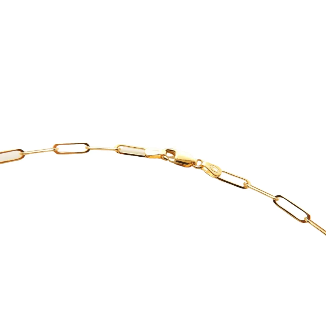 Rich 14K Yellow Gold Medium Paperclip Link Chain 18"
