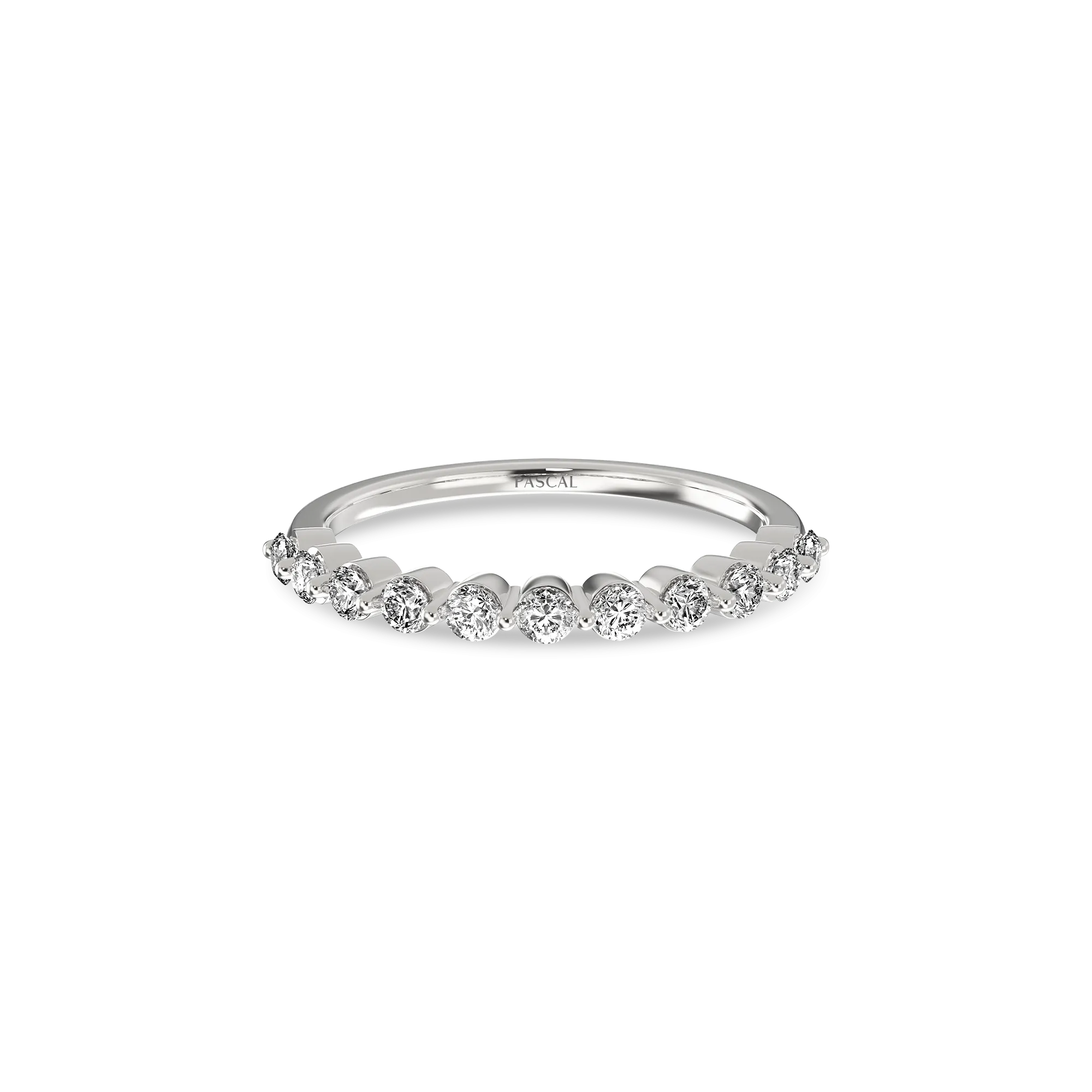 Round Diamond Half Eternity Ring