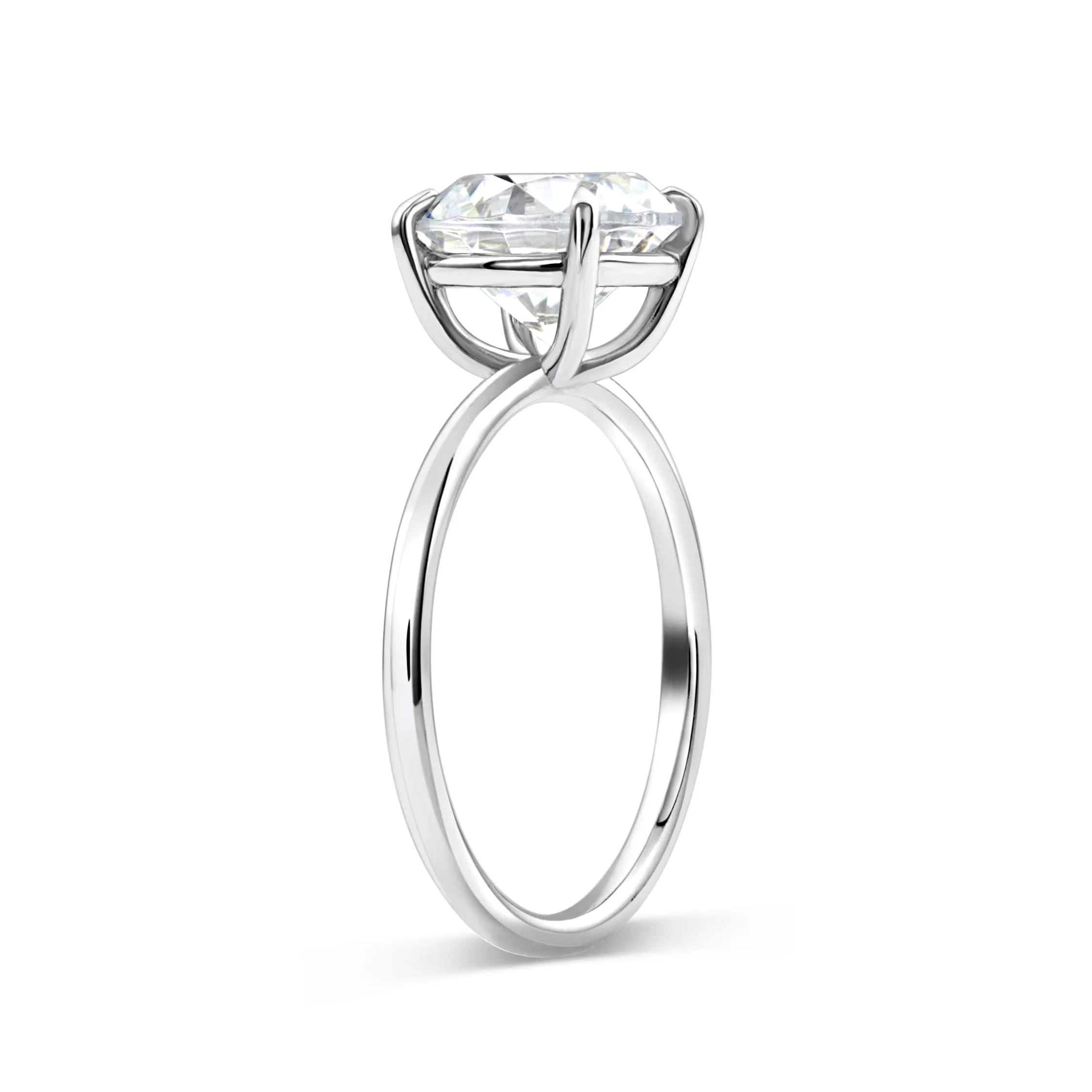 Round Lab Diamond Solitaire Ring