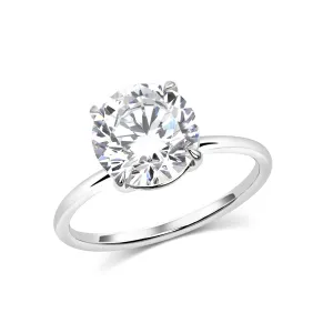 Round Lab Diamond Solitaire Ring