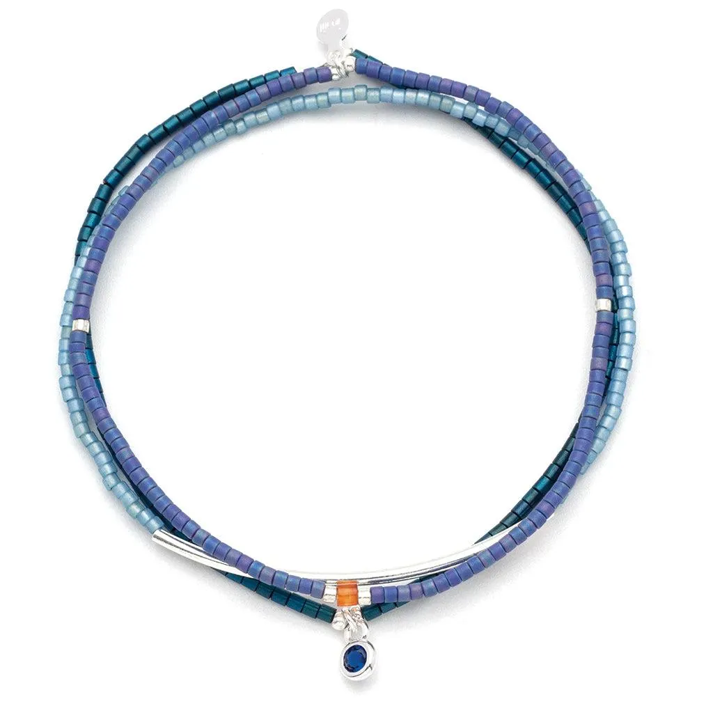 Scout Curated Wears Tonal Chromacolor Miyuki Bracelet Trio - Cobalt/Silver