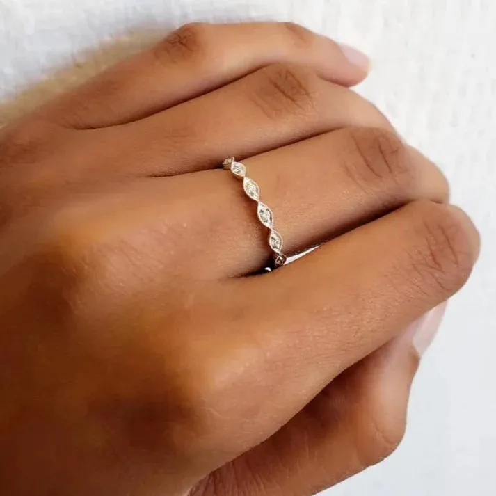 Sethi Couture 18K Yellow Gold Eleanor White Diamond Band