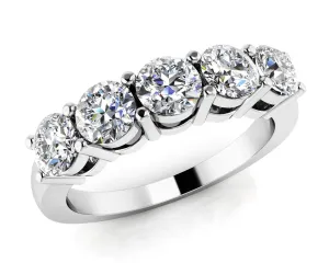 Shared Prong Open Gallery Five Stone Anniversary Wedding Band