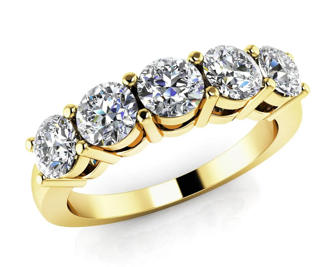 Shared Prong Open Gallery Five Stone Anniversary Wedding Band