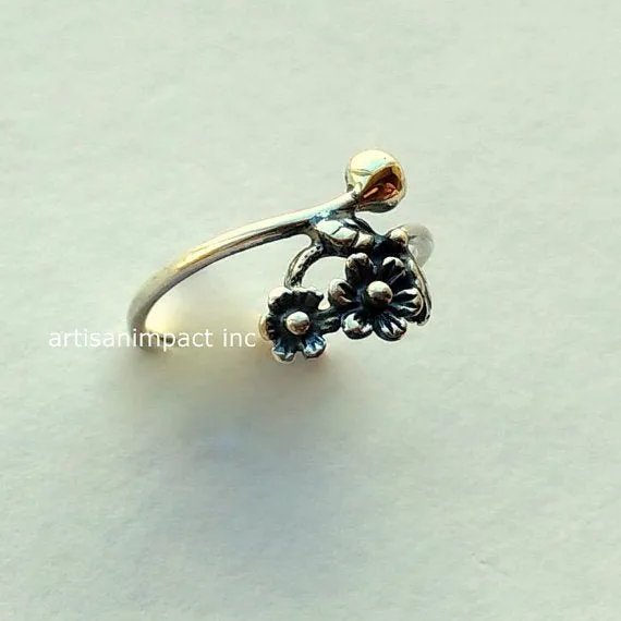 Silver Gold Ring - Two.