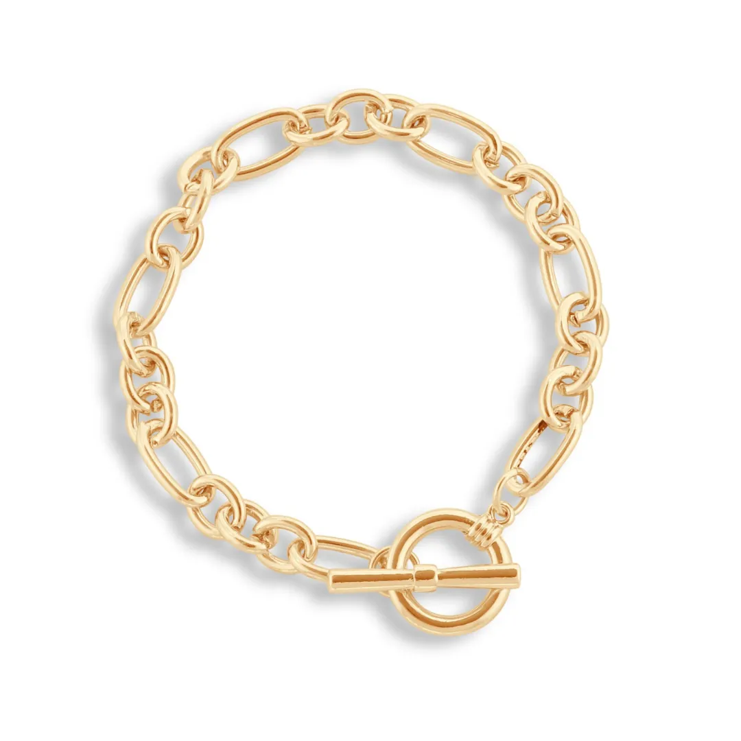 Silver Maude Curb Chain T bar Necklace