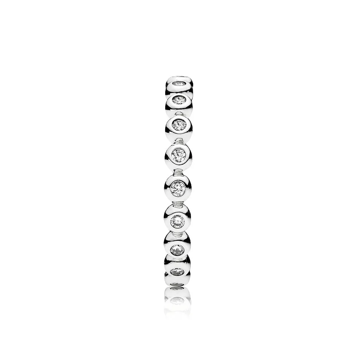 Silver ring with clear cubic zirconia