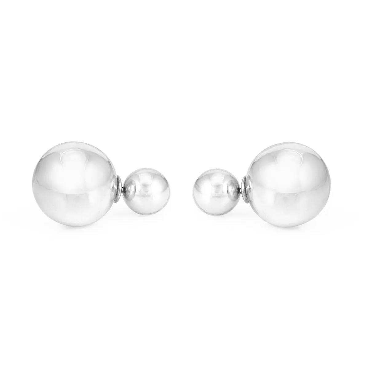 SILVER ROUND STUD EARRINGS #HNE229780SL (NF12)
