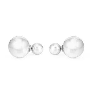 SILVER ROUND STUD EARRINGS #HNE229780SL (NF12)