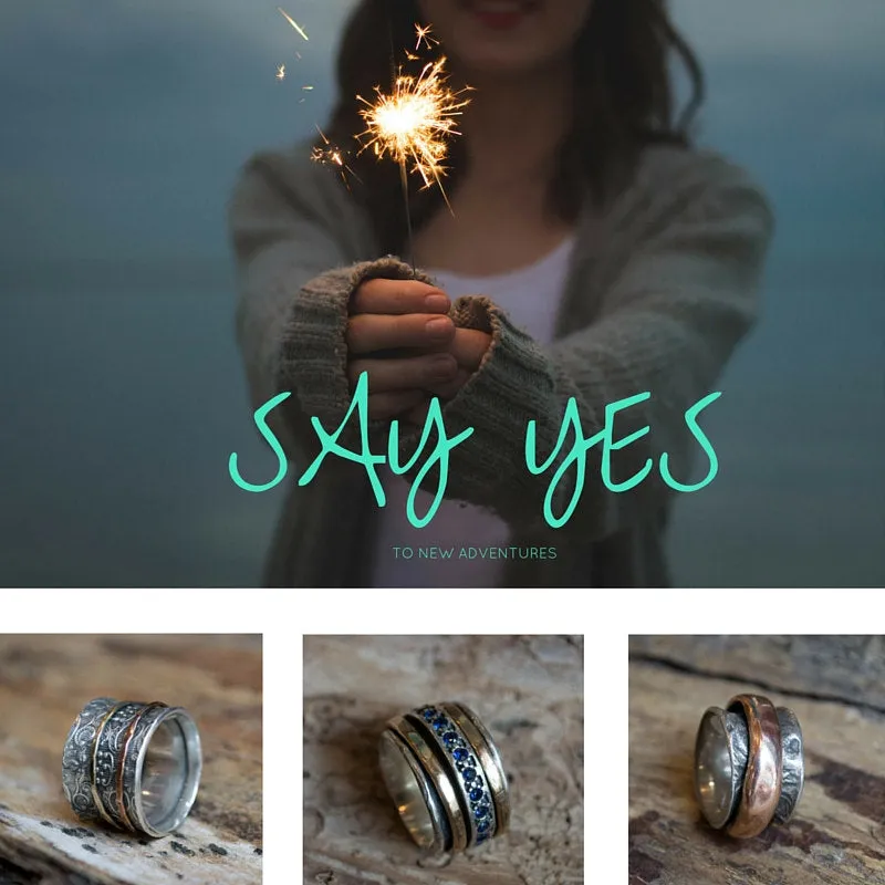 Silver unisex band, mens silver band, Wedding ring, Meditation ring, spinner ring, thumb ring, wedding band, rustic ring - No games R2442