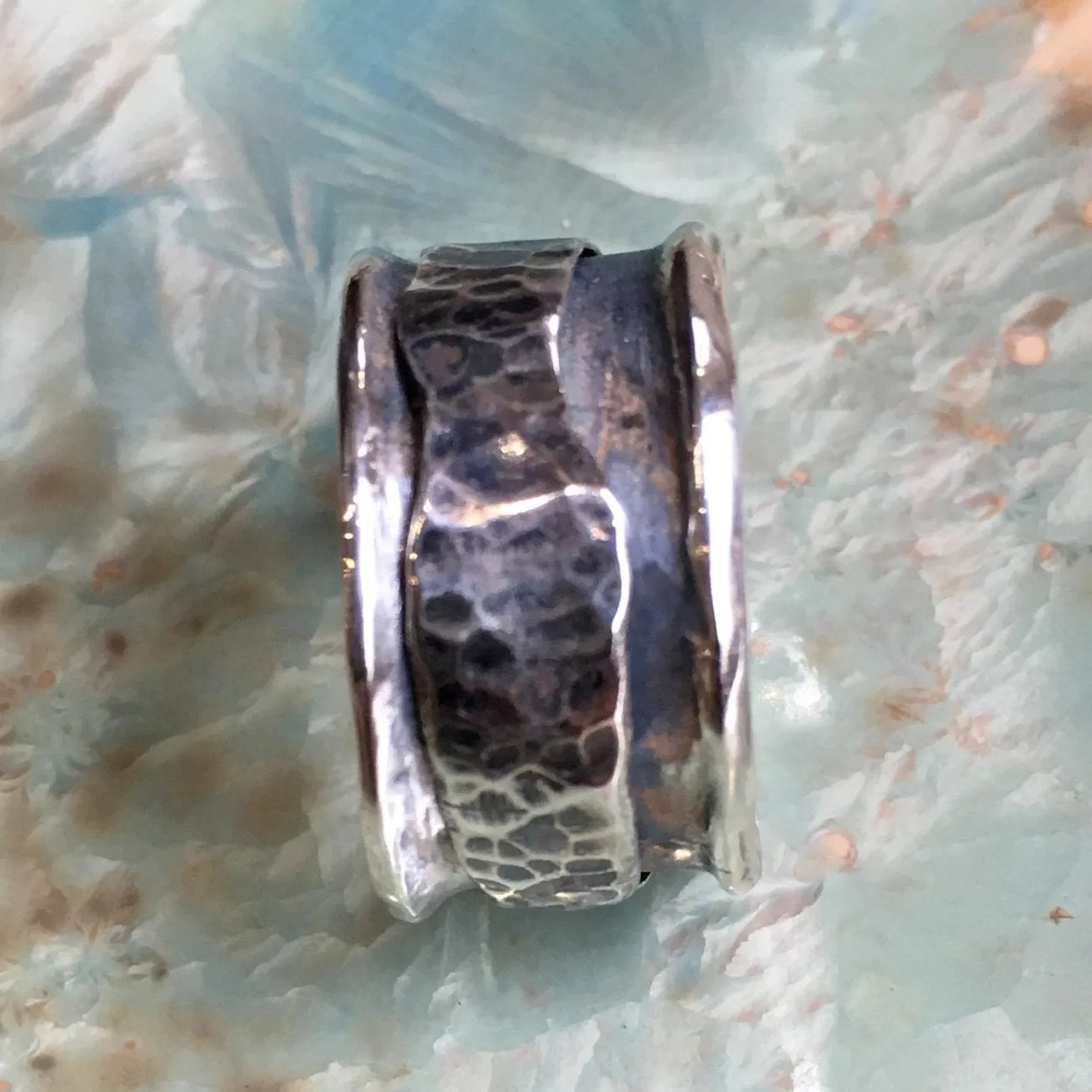 Silver unisex band, mens silver band, Wedding ring, Meditation ring, spinner ring, thumb ring, wedding band, rustic ring - No games R2442