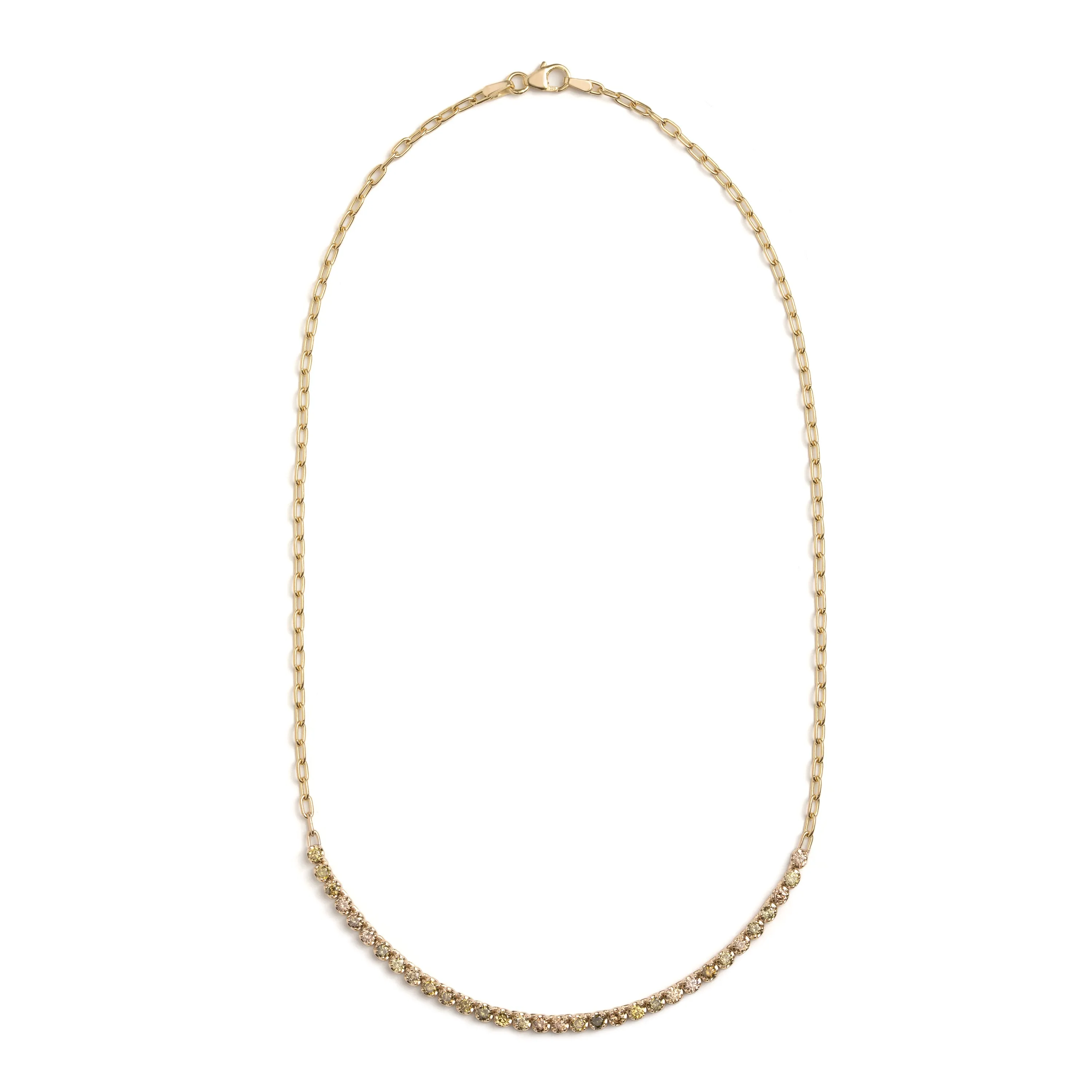 Simone Partial Tennis Necklace - Aegean Green