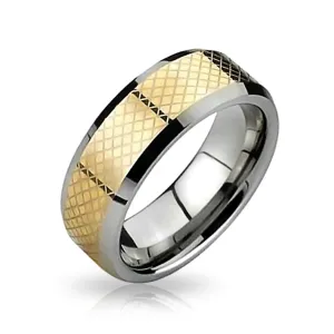 Simple Couples Wedding Band Titanium Rings Silver Gold Two Tone 8MM