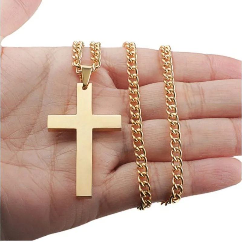 Simple Cross Pendant Necklace with Chain