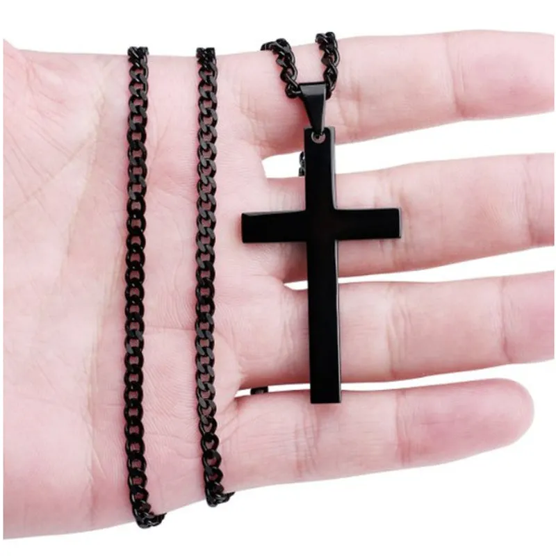 Simple Cross Pendant Necklace with Chain