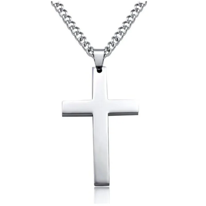 Simple Cross Pendant Necklace with Chain