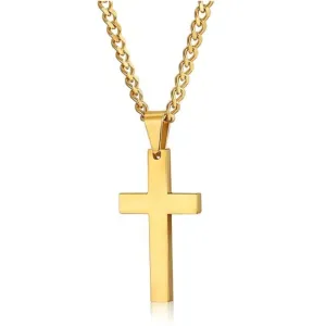 Simple Cross Pendant Necklace with Chain