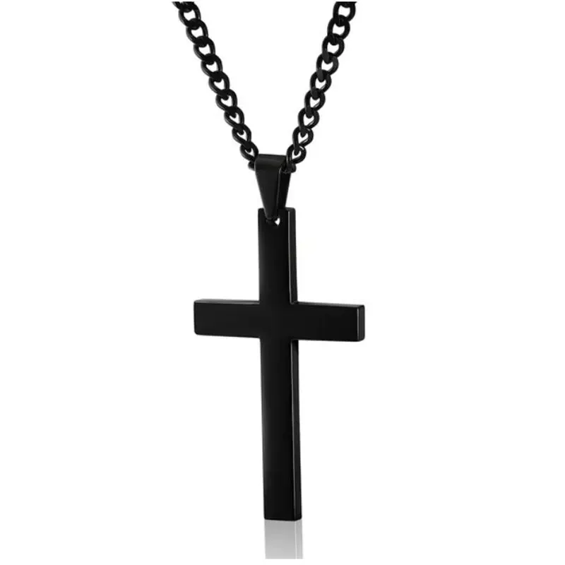 Simple Cross Pendant Necklace with Chain