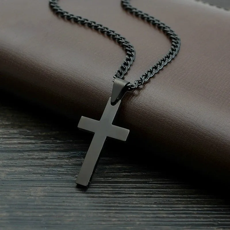 Simple Cross Pendant Necklace with Chain