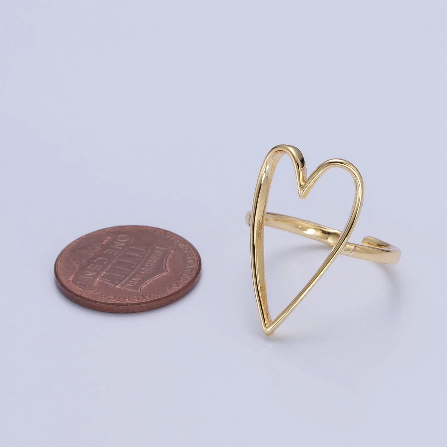 Simple Gold Heart Ring O-762