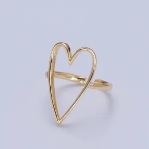 Simple Gold Heart Ring O-762