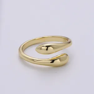 Simple Minimalist Gold Filled Wrapped Adjustable Ring - R-233