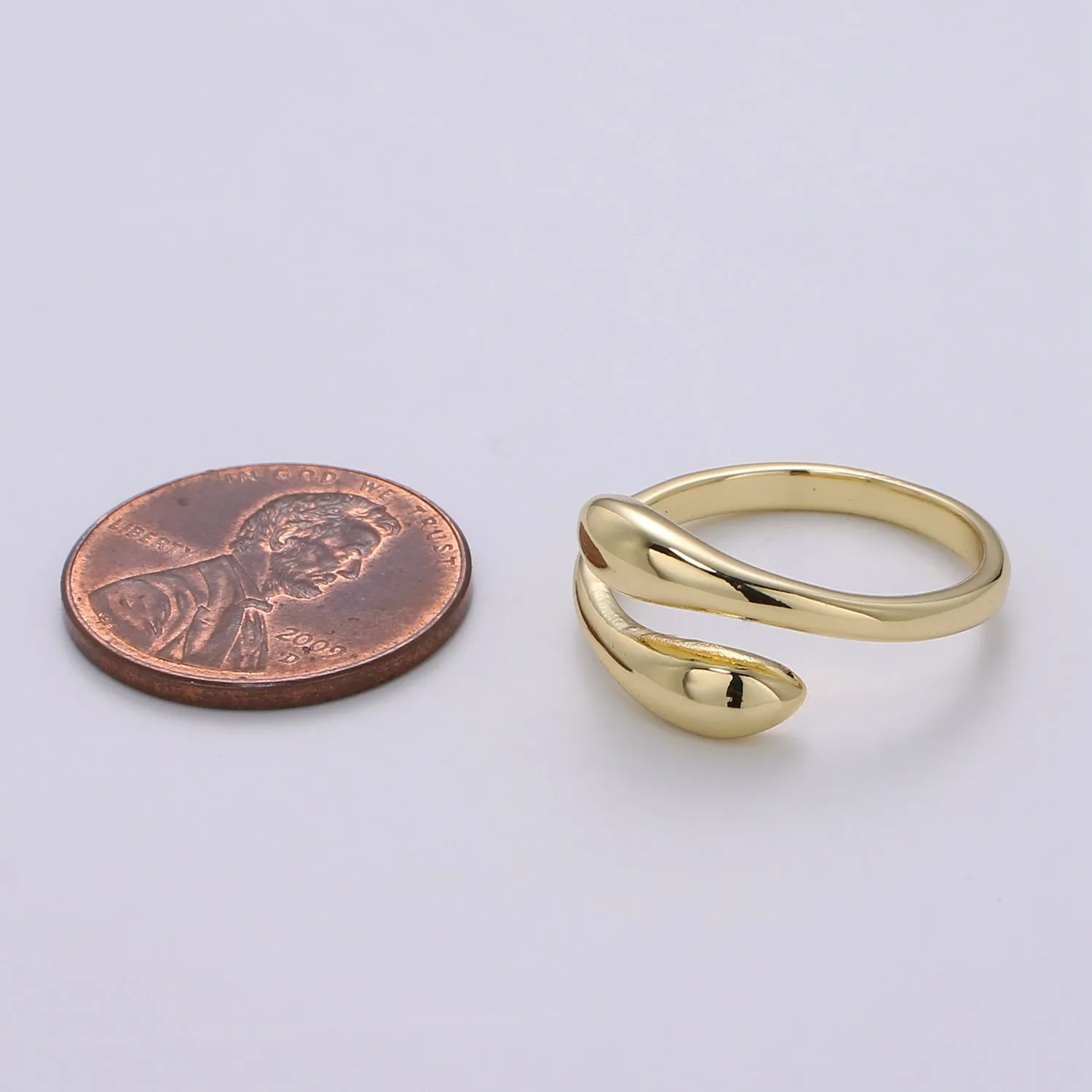 Simple Minimalist Gold Filled Wrapped Adjustable Ring - R-233