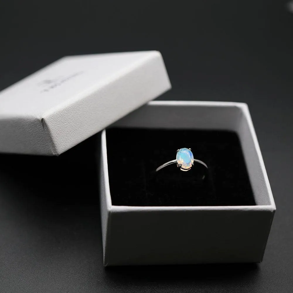 Simple  Opal Natural Ethiopia Gemstone Ring