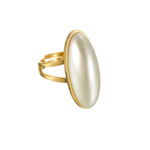 simple oval pearl open ring  JLTR0519