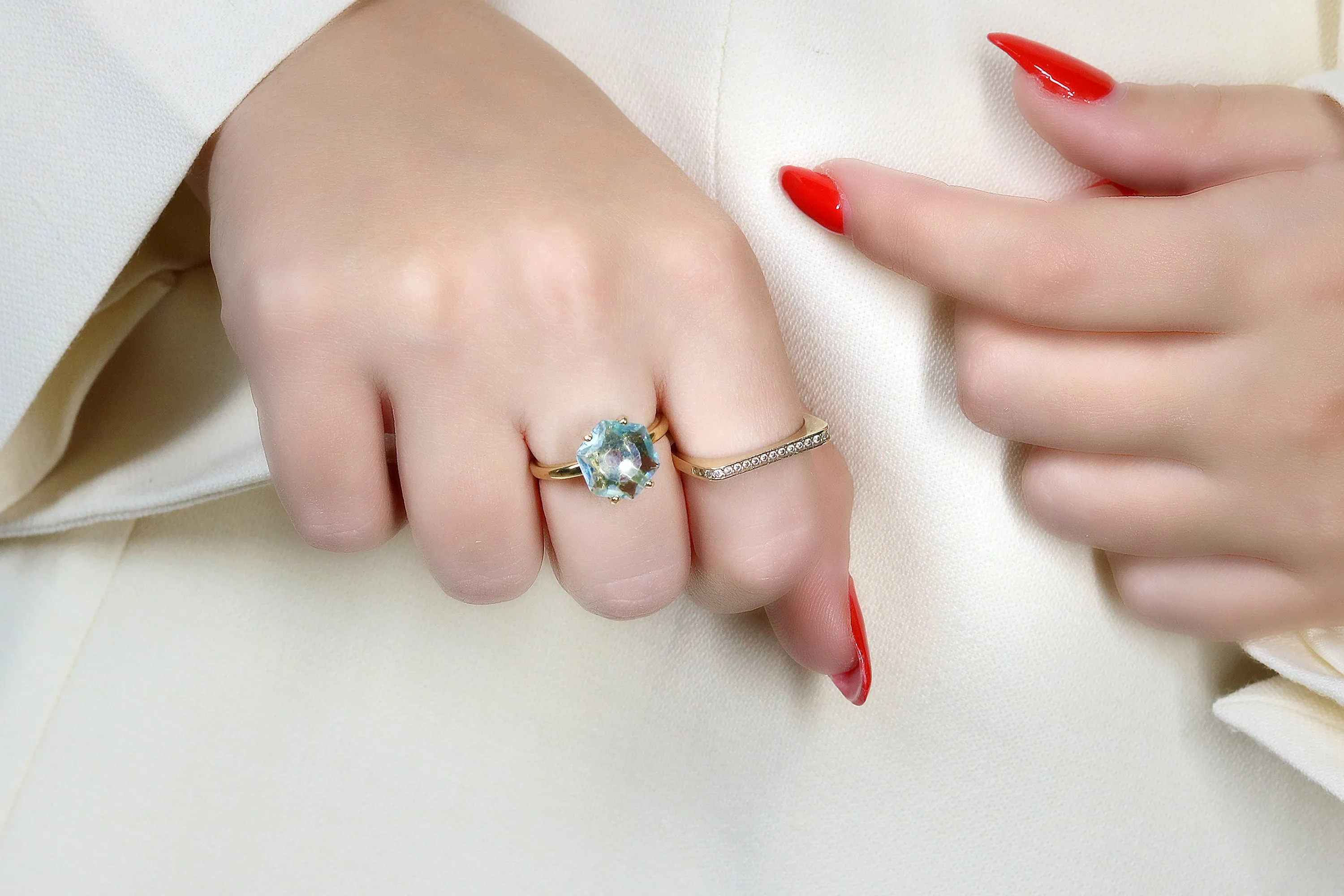 Simple Statement Sterling Silver Topaz  Ring