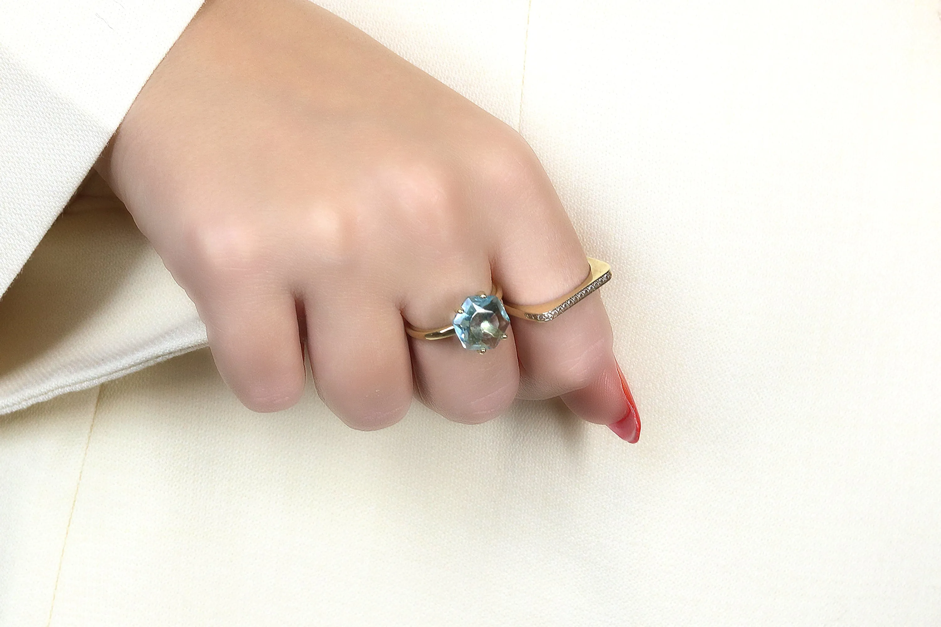 Simple Statement Sterling Silver Topaz  Ring