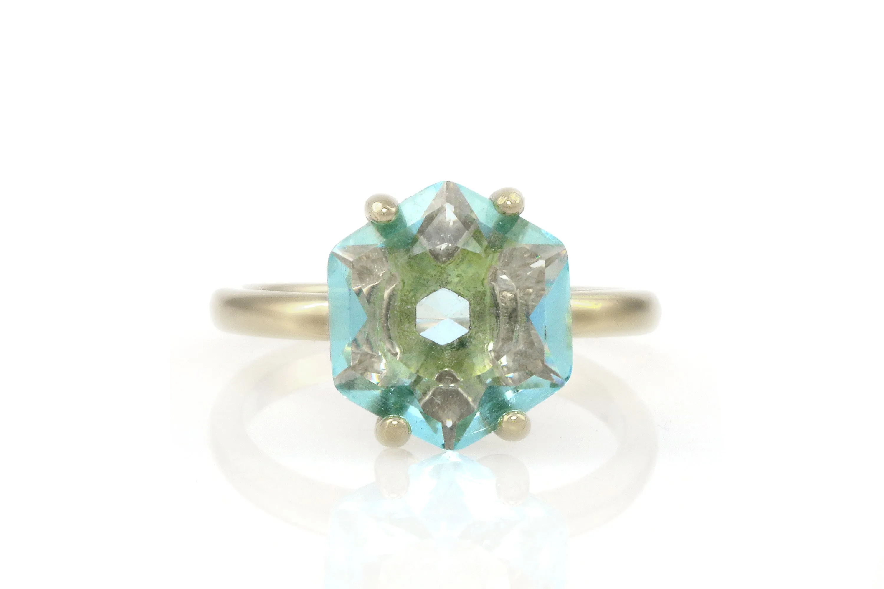 Simple Statement Sterling Silver Topaz  Ring