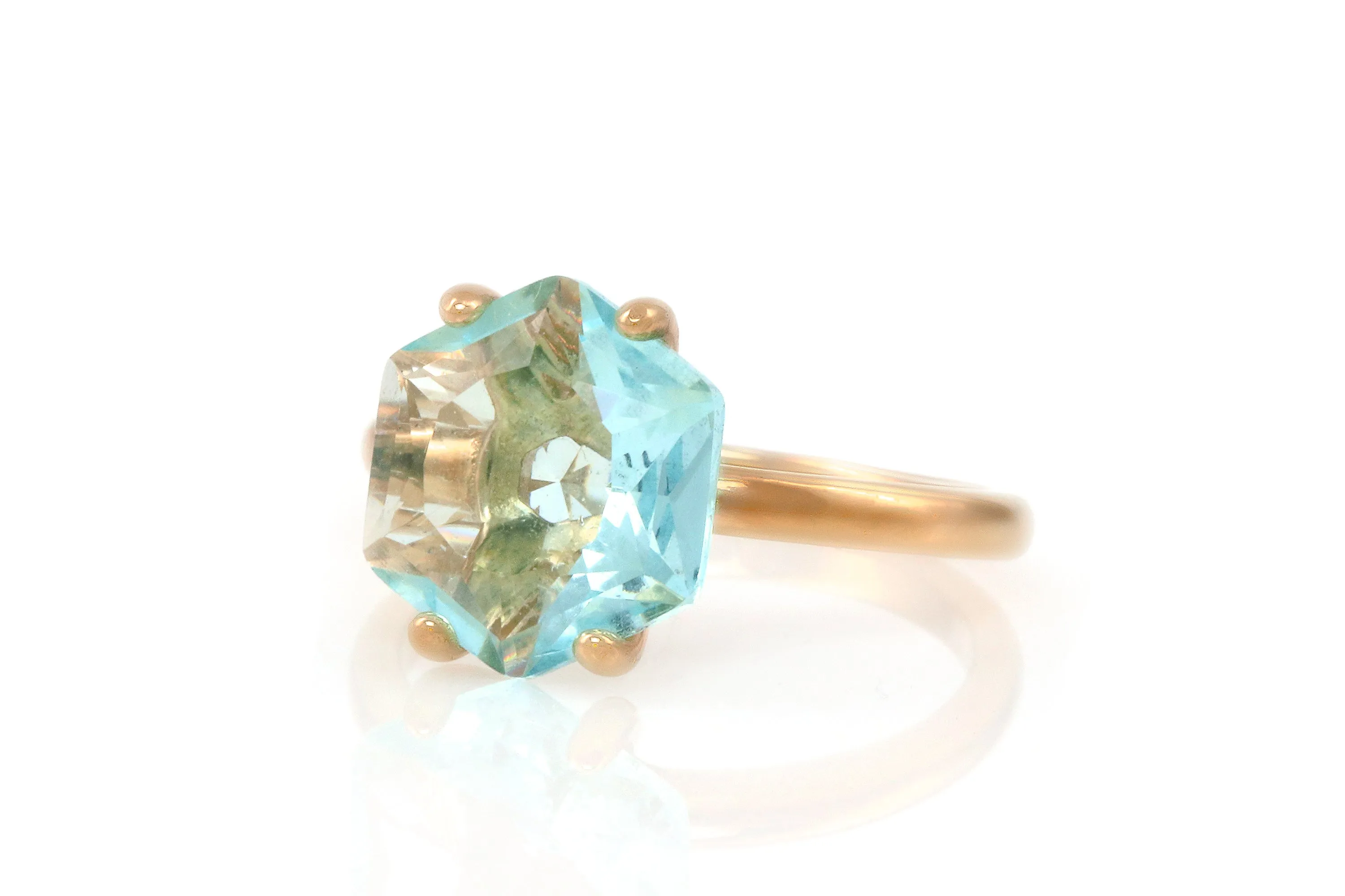 Simple Statement Sterling Silver Topaz  Ring