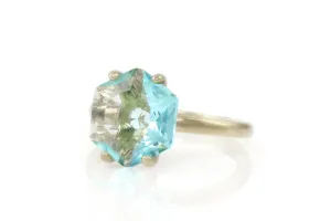 Simple Statement Sterling Silver Topaz  Ring