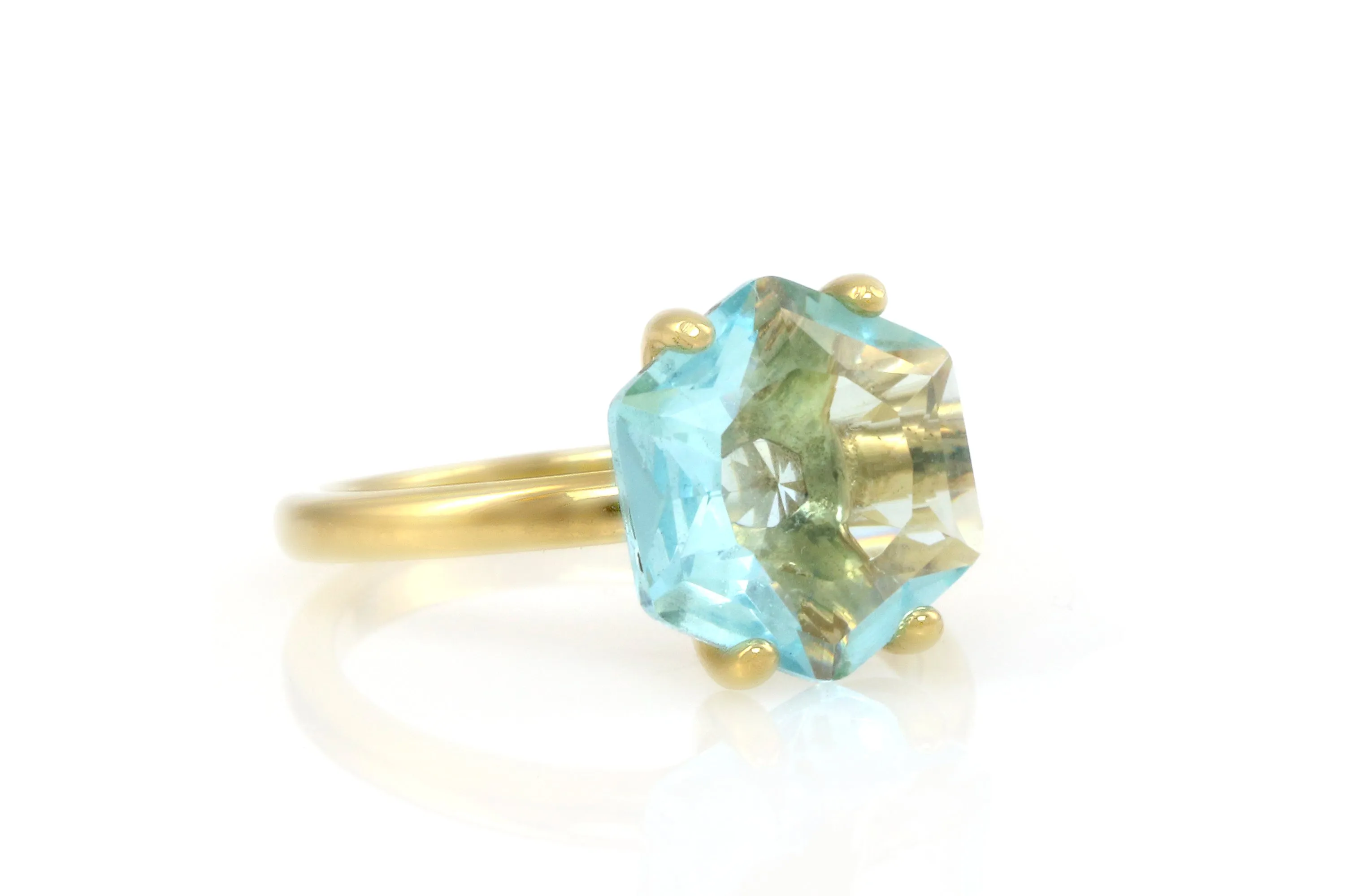 Simple Statement Sterling Silver Topaz  Ring