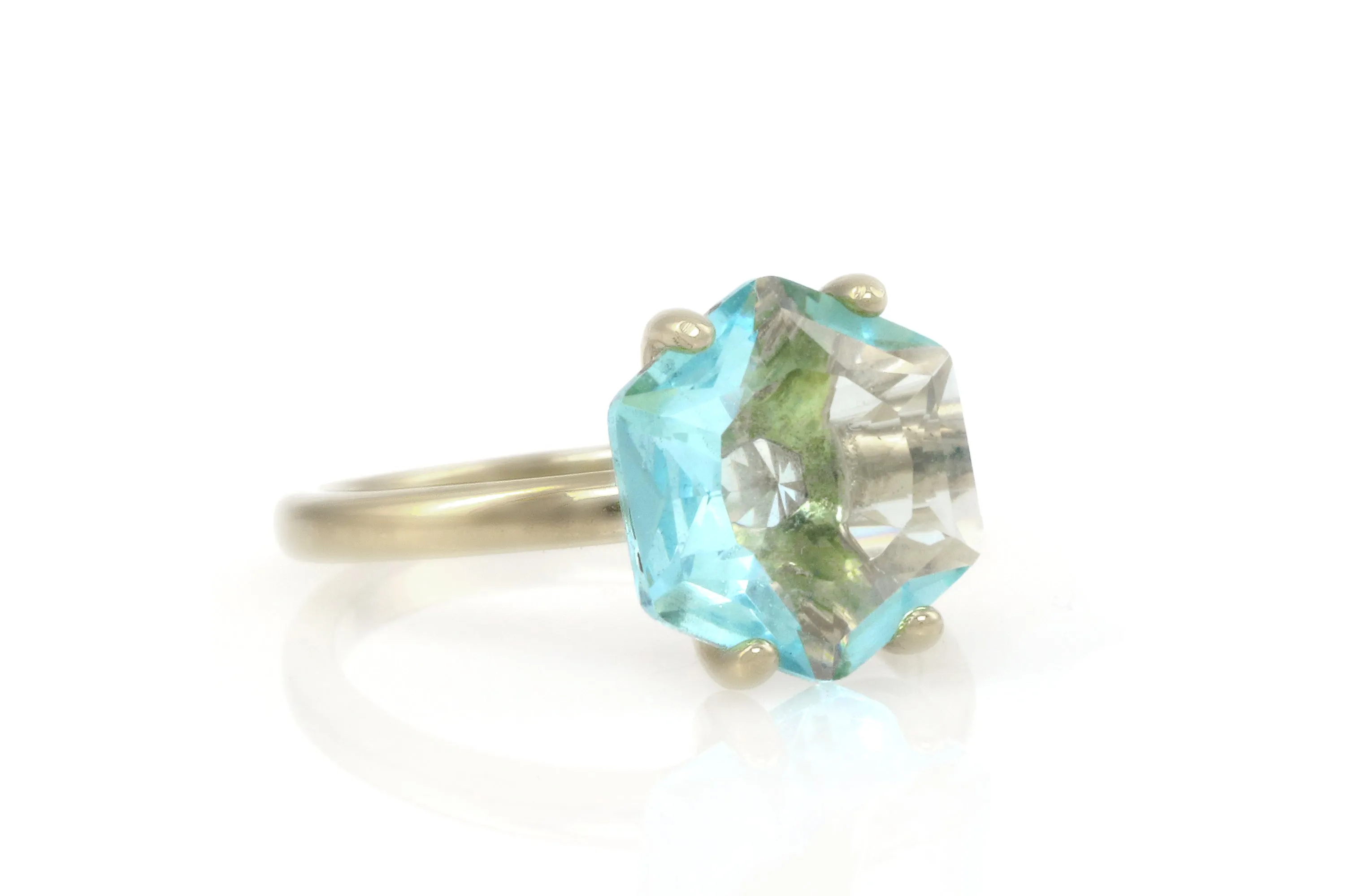 Simple Statement Sterling Silver Topaz  Ring
