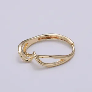 Simple Wave Gold Filled adjustable Ring R-250