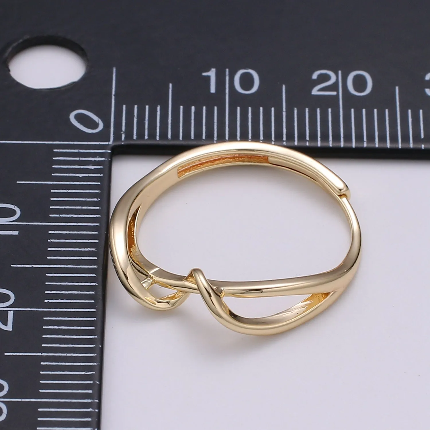 Simple Wave Gold Filled adjustable Ring R-250