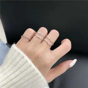 Simple Wave Pattern Ring Set for Women